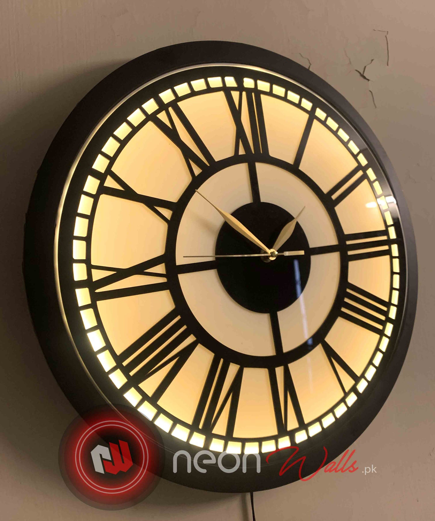 Premium Roman Vintage Neon Clock