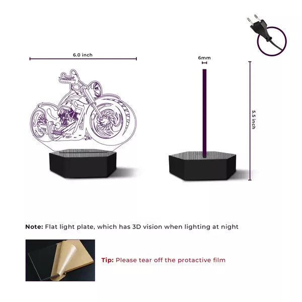 Motorbike 3D Illusion Lamp