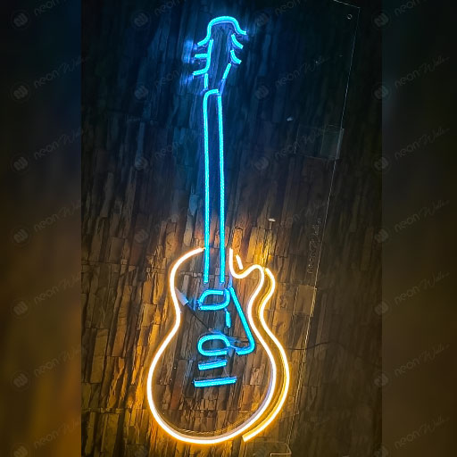 Live Music Guitar Neon Sign