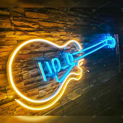 Live Music Guitar Neon Sign