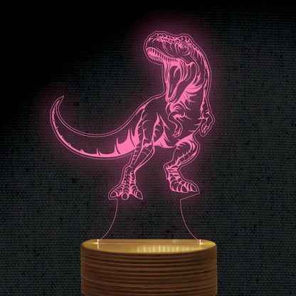 Dinosaur Rex 3D Illusion Acrylic Hologram Night Led Lamp