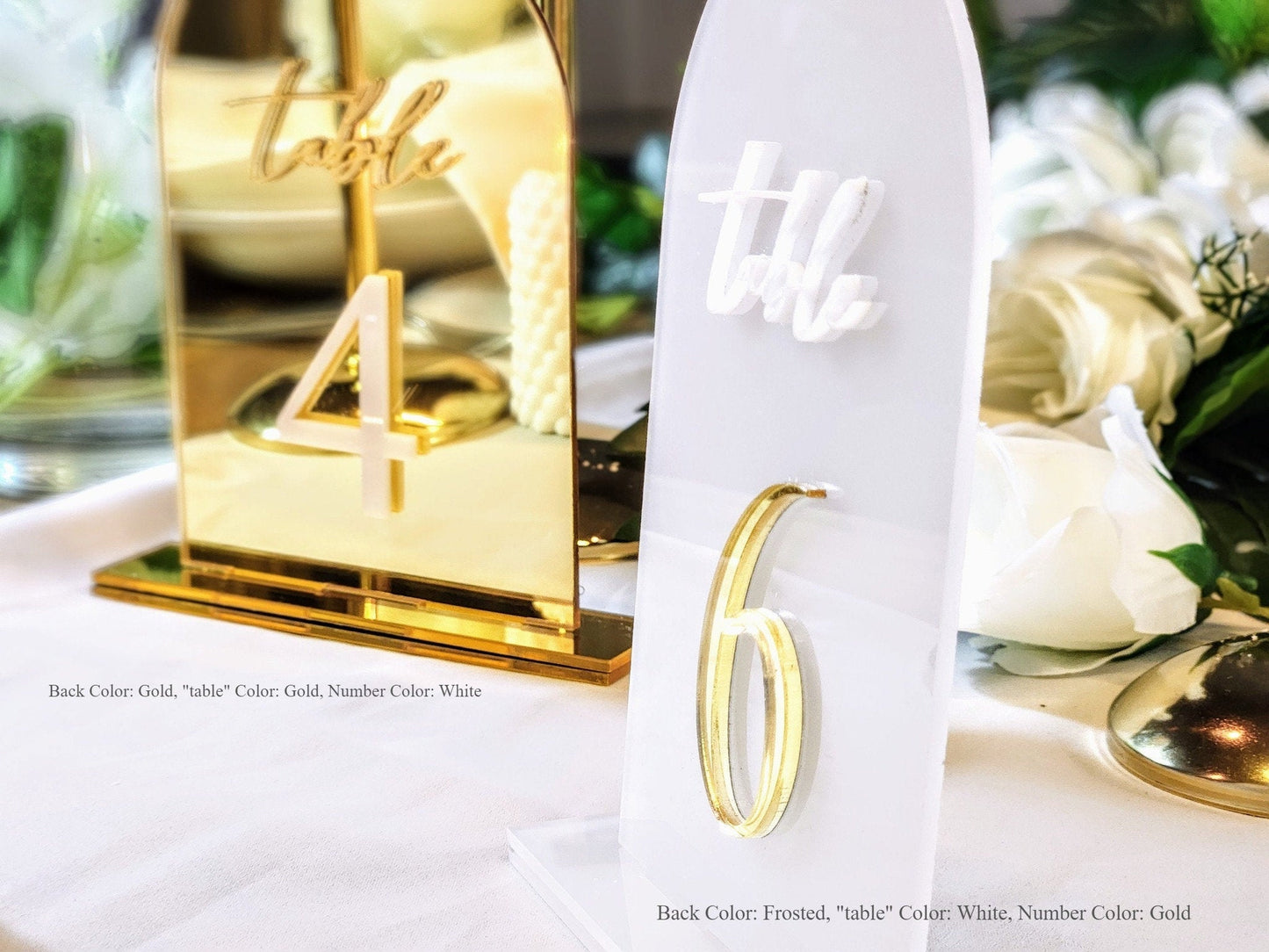 Mirror Table Numbers, Wedding Table Number