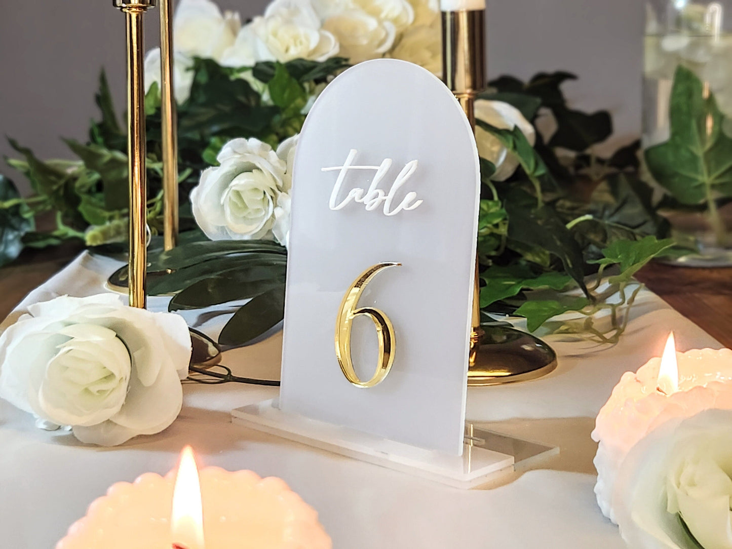 Mirror Table Numbers, Wedding Table Number