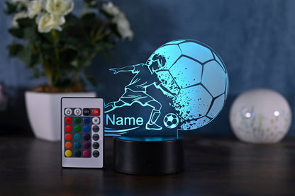 Personalized Soccer Lamp - Unique Bedroom Night Light and Home Decor Gift for Kids and Soccer Fans