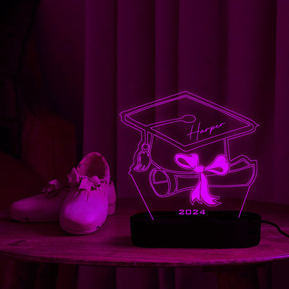 Personalized Graduation Cap Night Light, Custom Graduation Gift